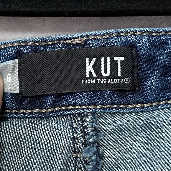 Kut from the Kloth Reese Fab Ab Ankle Straight Leg Jean Button-Fly Sz 6 - Picture 4 of 10